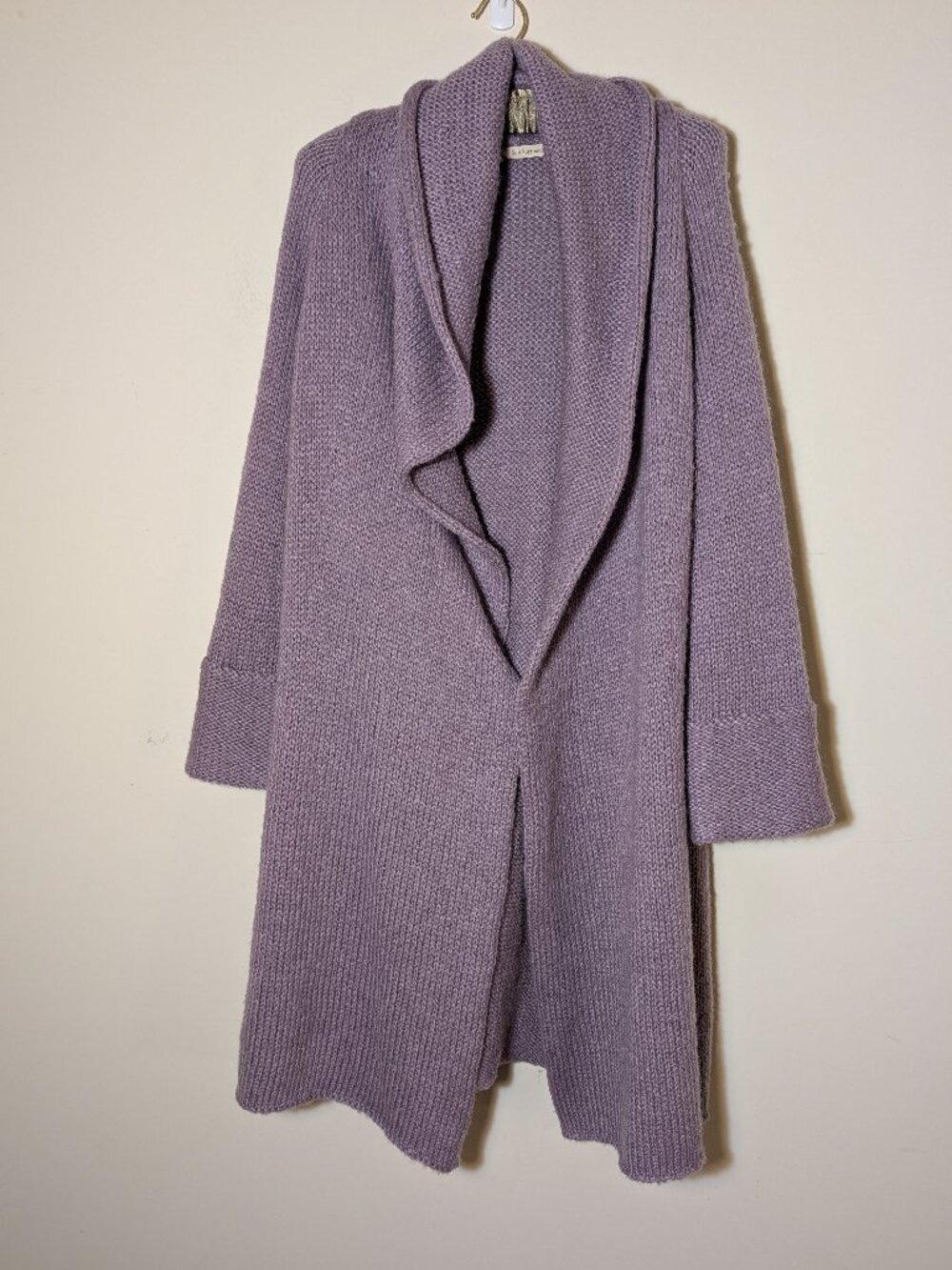 Soft Surroundings Telluride Wool Blend Long Oversized Knit Cardigan PM Purple